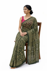 Digital Saree Mehndi Green