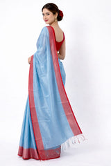 Handloom Saree Light Blue