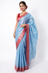 Handloom Saree Light Blue