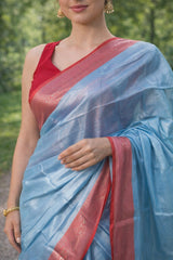 Handloom Saree Light Blue