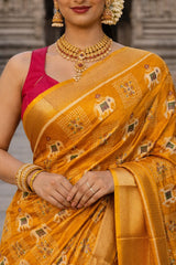 Handloom Saree Mustard